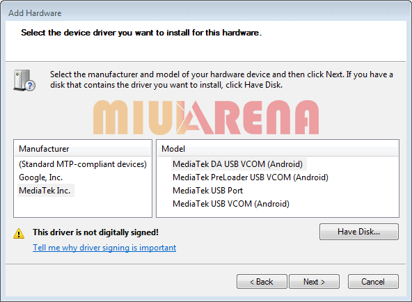 Cara Install MTK USB VCOM Driver Android Pada Laptop/PC Windows