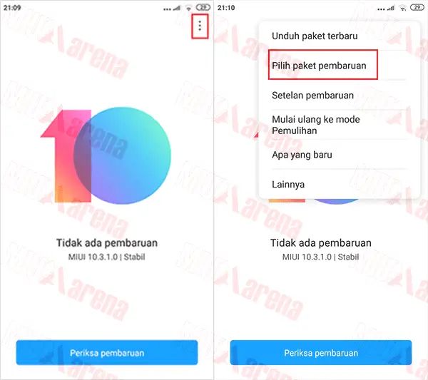 Cara Flash / Update ROM MIUI Xiaomi Via Updater atau Tanpa PC