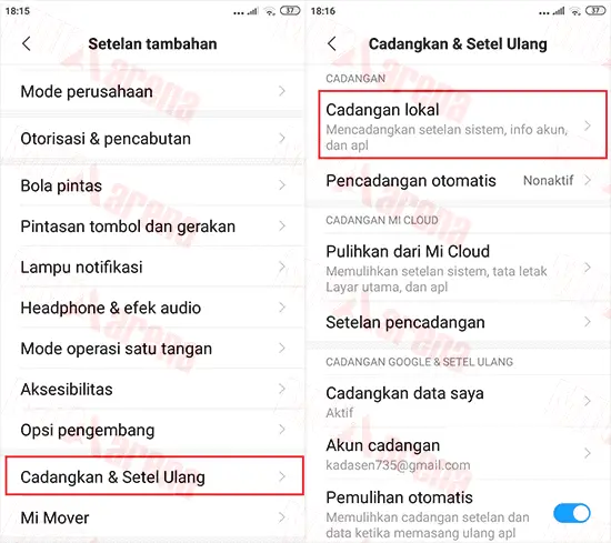 Cara Backup dan Restore Data Aplikasi di Hp Xiaomi Tanpa PC