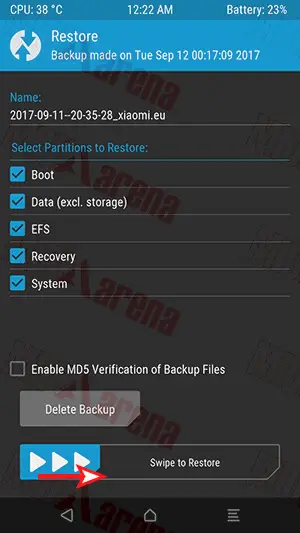 Cara Backup dan Restore ROM / Data Aplikasi di Hp Xiaomi dengan TWRP Recovery