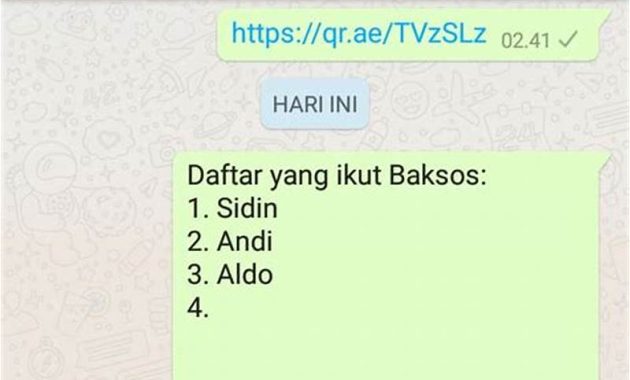 Gambar: Menulis List Di Wa