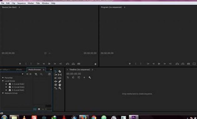 Tampilan Awal Adobe Premiere